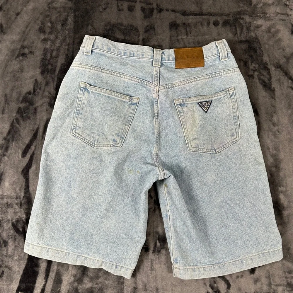Vintage Guess Denim Shorts Mens 32 Light Blue  90s High Rise Cotton